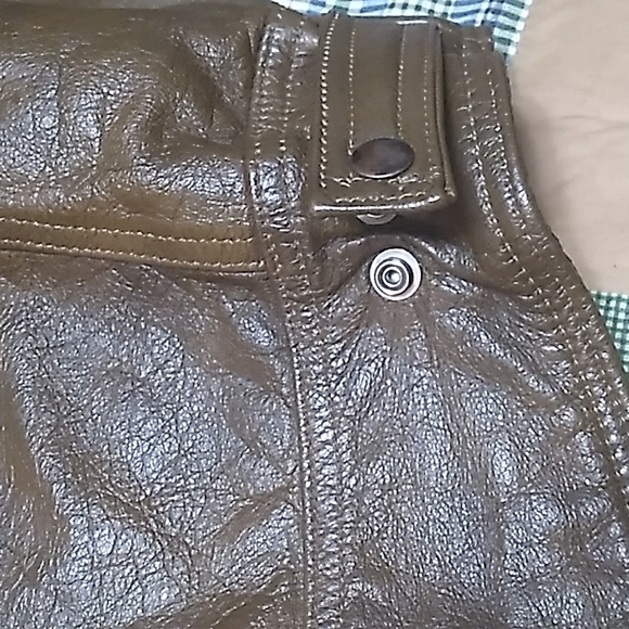 🏍️ Vintage KAWASAKI BROWN  Suupple Leather MOTORCYCLE JACKET UNISEX - Picture 12 of 16